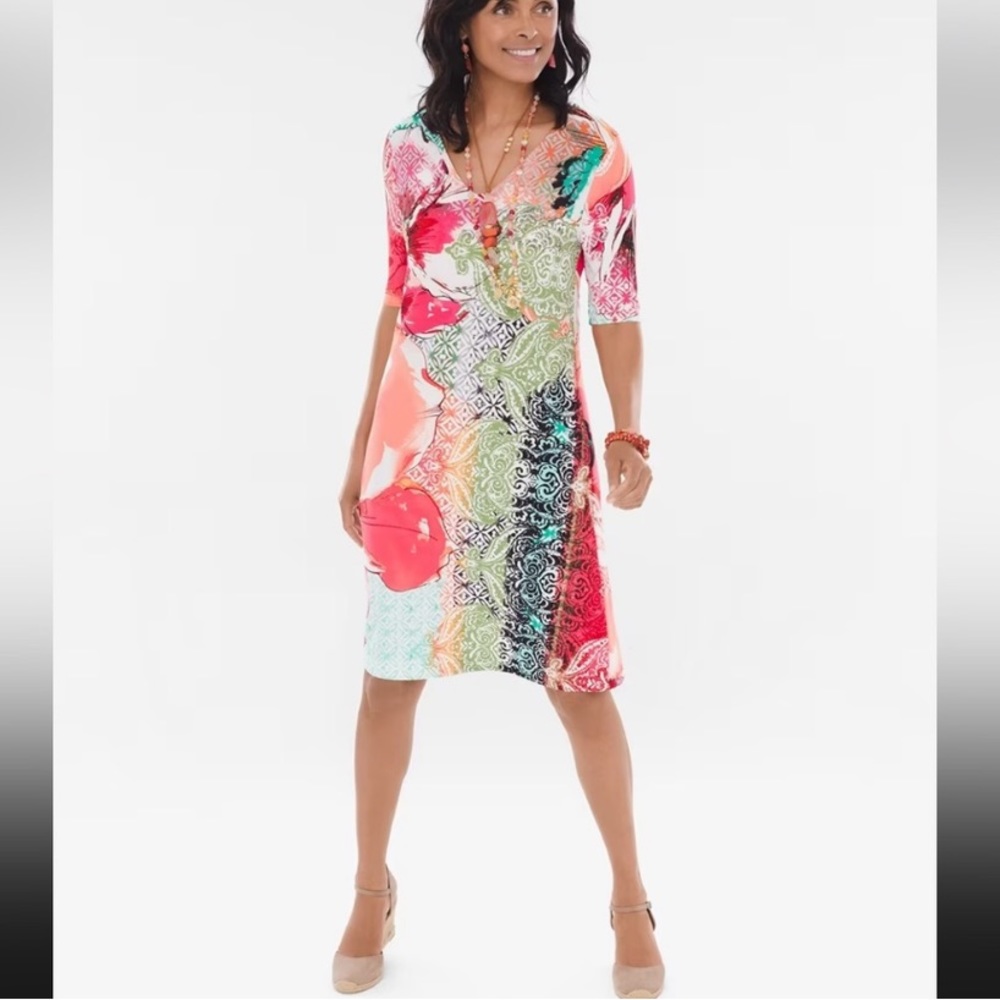 Chico’s Floral Cross-Back Dress